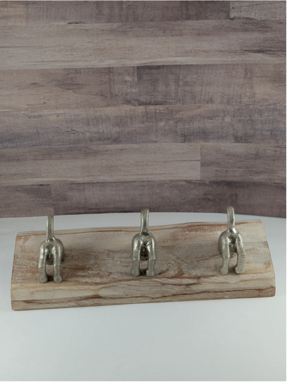 Silver Dog Booty Tail Wall Hooks